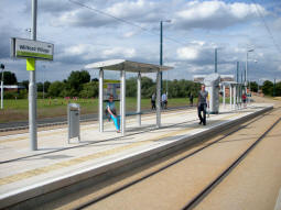 The island platform, with the nearest side being for trams to Clifton South
