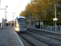 The platforms from by one for trams to Hucknall and Phoenix Park