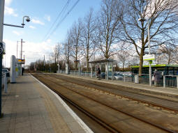The platforms from by the one for trams to Phoenix Park and Hucknall