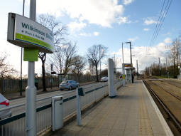 The platform for trams to Hucknall or Phoenix Park