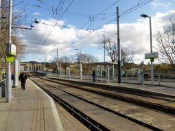The platforms from by the one for trams to the city centre