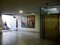 One of the exits via stairs (left) and a lift to exit