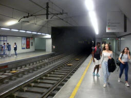The ends of the platforms from the south-eastbound