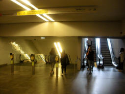 One of the exits on the right; escalators down to the mezzanine level previously photographed on the left