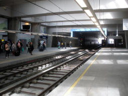 The platforms from the north-eastbound platform