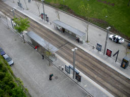 The platforms from above with the one for trams to Hospital S�o Jo�o nearest