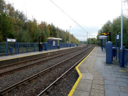 The platforms from by the one for trams to Meadowhall Interchange