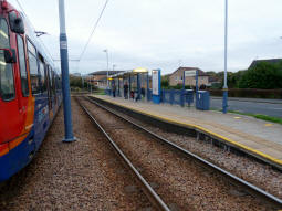 The platform for trams to Malin Bridge