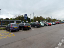 Looking across the car park to the Supertram stop