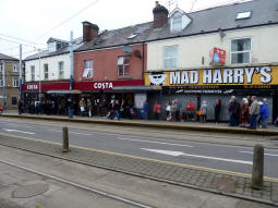 The platform for trams to Meadowhall Interchange or Halfway from the other platform