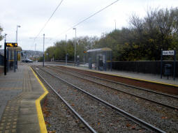 The platforms from by the one for trams to Middlewood and Cathedral