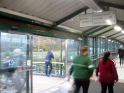 Access to the tram platforms from the interchange bridge