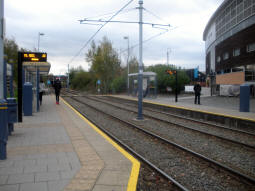 The platforms from by the one for trams to Middlewood and Cathedral