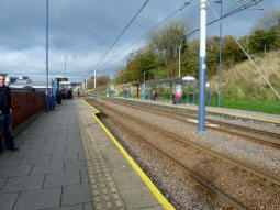 The platforms from by the one for trams to Malin Bridge, Cathedral or Meadowhall Interchange (via Cathedral)