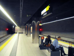 The platform for trams to Andaluc�a Tech on the right, and a platform that will come into use following an extension on the left