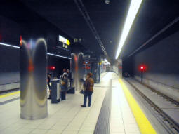 The platform for trams to Andaluc�a Tech on the left, and a platform that will come into use following an extension on the right