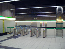 Looking towards the platforms from the other side of the ticket barriers