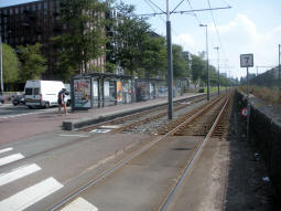 The platform for trams to Centraal Station