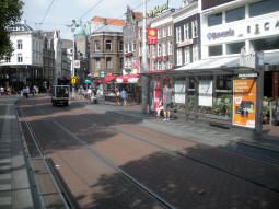 The platform for trams to Centraal Station from the other platform