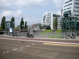 Lifts to the lower platforms, with the one on the left for trams to IJburg