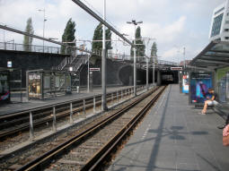 The lower platforms from the one for trams to Centraal Station