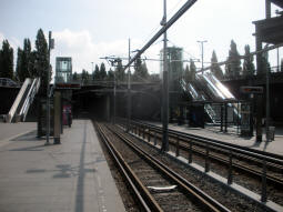 The lower platforms from the one for trams to Centraal Station