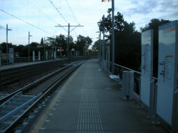 Platforms from the south-eastbound side. A Rotterdam metro line shares tracks here � the high platforms for that are in the background