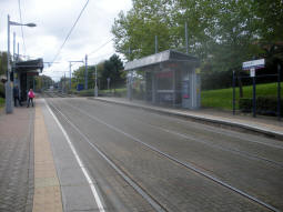 The platforms from the platform for trams to Birmingham