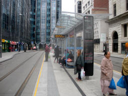 Looking along platform 2 for trams to Wolverhampton