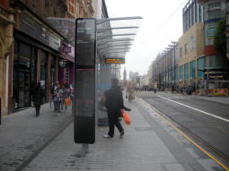 Looking along platform 2 for trams to Wolverhampton