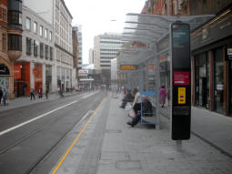 Looking along platform 2 for trams to Wolverhampton