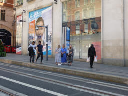 Focus on the only things on platform 1 for trams to Edgbaston Village