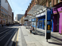 The platforms (the other one is a bit further along the tracks on the left) from the one for trams to Wolverhampton