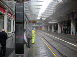 Looking along platform 2 for trams to Wolverhampton