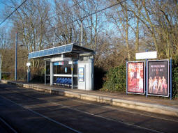 The platform for trams to Birmingham city centre from the other Metro platform