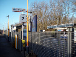 The entrance to the Metro stop from the railway station, which is the only access route