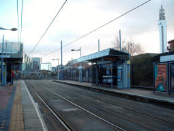 The platforms from the one for trams to Birmingham city centre