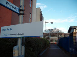 Looking towards the exit from the platform for trams to Birmingham city centre