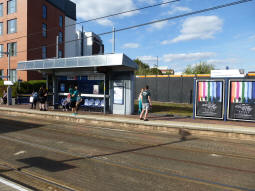 Platform 1 for trams to Edgbaston Village seen from the other platform