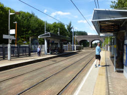 The platforms from the one for trams to Birmingham