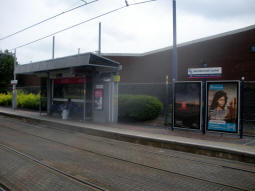 Platform 2 for trams to Wolverhampton from by platform 1
